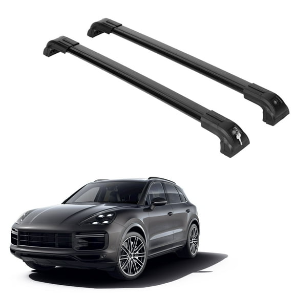 ERKUL Heavy Duty 220lbs Roof Rack Cross Bars for Porsche Cayenne 2019-2024 | Solid Metal Mounts | Anti-Theft Lock Aluminum Crossbars for Rooftop, Cargo Carrier, Luggage, Kayak, Canoe, Bike | Black