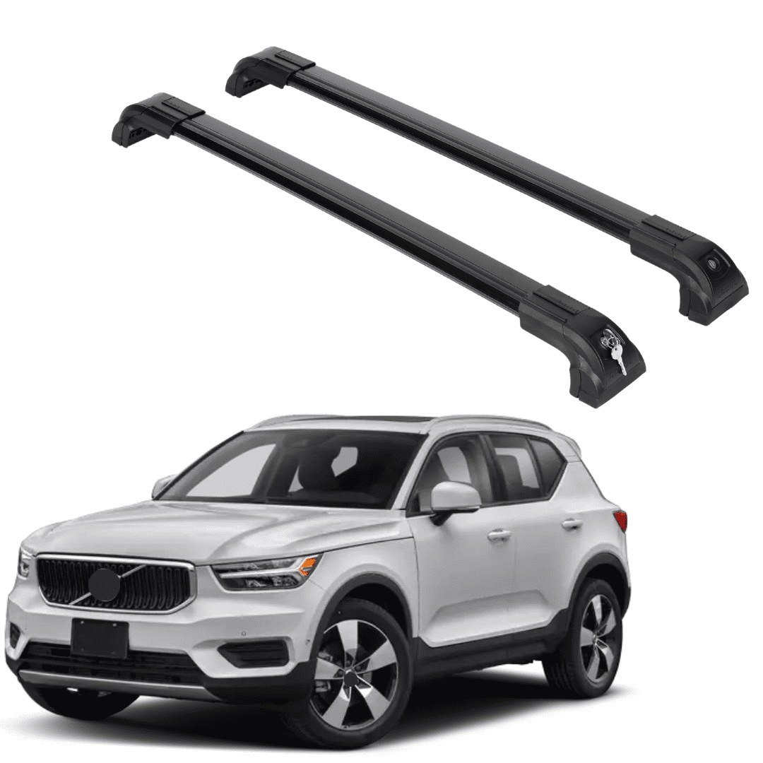 ERKUL Heavy Duty 220lbs Roof Rack Cross Bars for Volvo XC40 2018 2024 Solid Metal Mounts Anti Theft Lock Aluminum Crossbars for Rooftop Cargo Carrier Luggage Kayak Canoe Bike Black Walmart