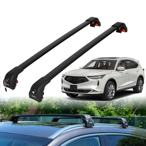 ERKUL Heavy Duty Roof Rack Cross Bars for Acura MDX 2022-2025 | Upgraded Aero Aluminum Crossbars with Smart Clamp System | Compatible with Flush Rails - Black