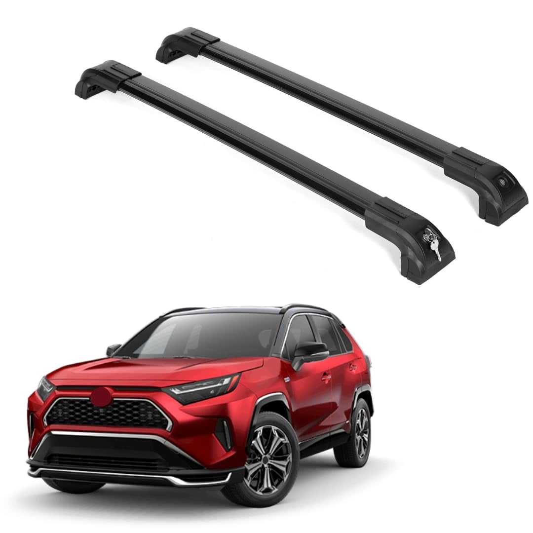 ERKUL Heavy Duty Roof Rack Cross Bars for Toyota RAV4 2019-2025 | Not fit Adventure/TRD Off-Road Models | Black
