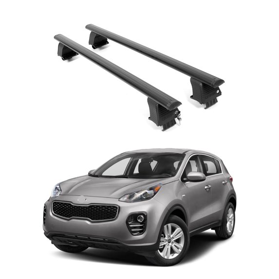 ERKUL Roof Rack Cross Bars for 2017-2022 Kia Sportage | Aluminum Crossbars with Anti Theft Lock for Rooftop | Compatible with Bare/Naked Roofs - Black