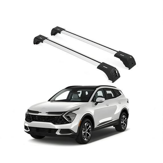 ERKUL Roof Rack Cross Bars for 2023-2025 Kia Sportage SX, SX Prestige, Hybrid EX | Aluminum Crossbars with Anti Theft Lock for Rooftop | Compatible with Flush Rails - Silver