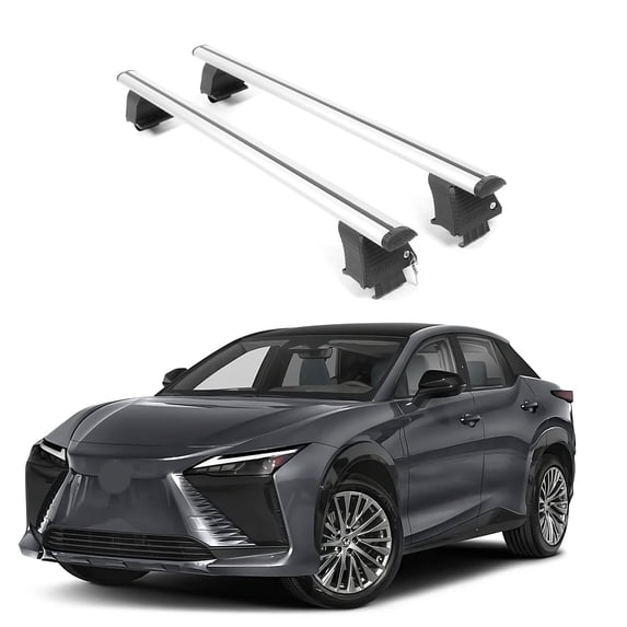 ERKUL Roof Rack Cross Bars for 2023-2025 Lexus RZ 350e / 450e | Aluminum Crossbars with Anti Theft Lock for Rooftop | Compatible with Bare/Naked Roofs - Silver