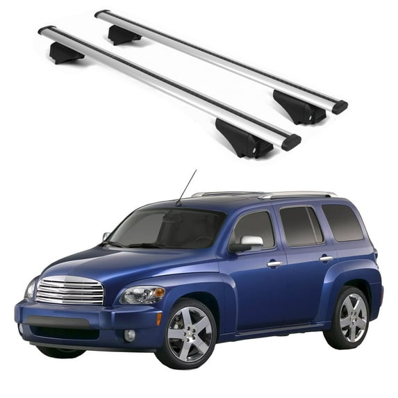 ERKUL Roof Rack Cross Bars for Chevrolet Chevy HHR 2006-2011 | Aluminum Crossbars with Anti Theft Lock for Rooftop | Compatible with Raised Rails - Silver
