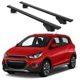 thumbnail image 1 of ERKUL Roof Rack Cross Bars for Chevrolet Chevy Spark 2016-2022 | Aluminum Crossbars with Anti Theft Lock for Rooftop | Compatible with Raised Rails - Black, 1 of 7