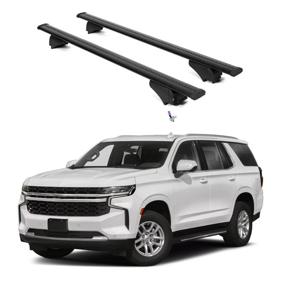 ERKUL Roof Rack Cross Bars for Chevrolet Chevy Tahoe 2021-2025 | Aluminum Crossbars with Anti Theft Lock for Rooftop | Compatible with Flush Rails - Black