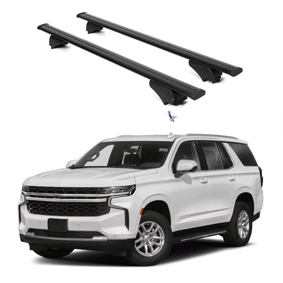 ERKUL Roof Rack Cross Bars for Chevrolet Chevy Tahoe 2021-2025 | Aluminum Crossbars with Anti Theft Lock for Rooftop | Compatible with Flush Rails - Black