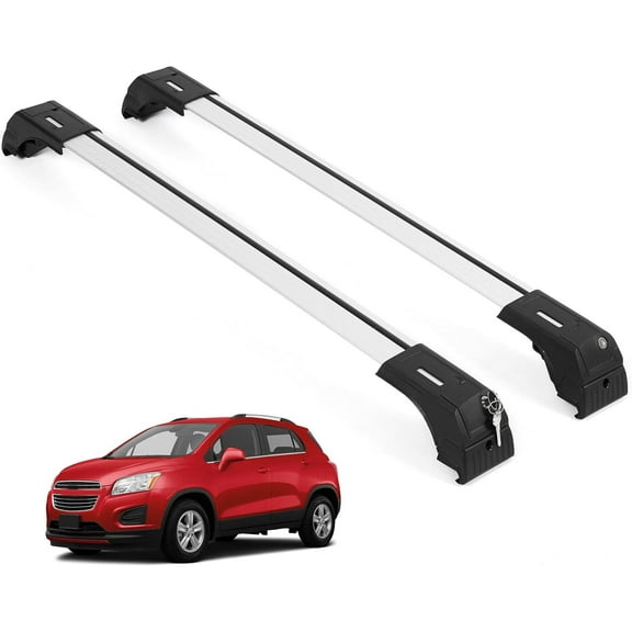 ERKUL Roof Rack Cross Bars for Chevrolet Chevy Trax 2013-2022 | Aluminum Crossbars with Anti Theft Lock for Rooftop | Compatible with Raised Rails - Silver