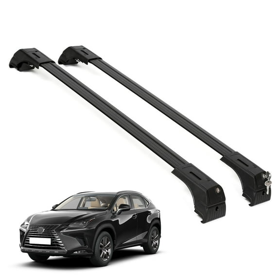 ERKUL Roof Rack Cross Bars Fits Lexus NX200T NX300 NX300H 2015-2021 Aluminum Black