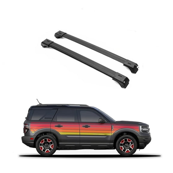ERKUL Roof Rack Cross Bars for Ford Bronco Sport 2021-2024 Base & 2021-2024 Big Bend & 2023 Heritage Edition & 2024 Heritage & 2021 Outer Banks, Anti-Theft Lock Aluminum Crossbars for Rooftop | Black