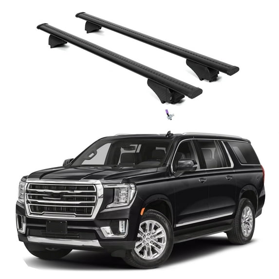 ERKUL Roof Rack Cross Bars for GMC Yukon, Yukon XL 2021-2025 | Aluminum Crossbars with Anti Theft Lock for Rooftop | Compatible with Flush Rails - Black