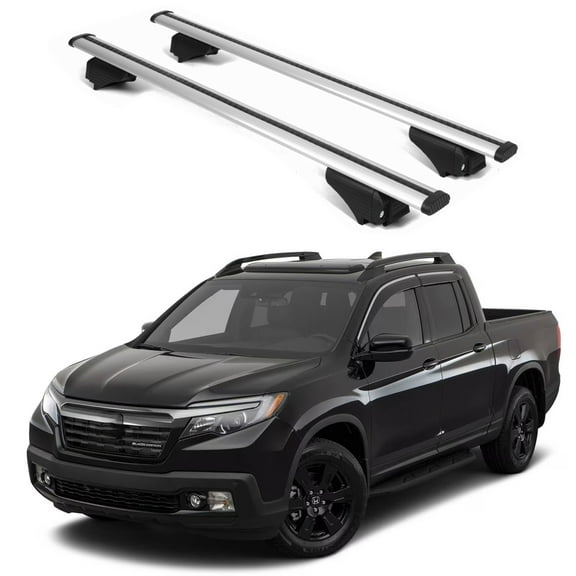 ERKUL Roof Rack Cross Bars for Honda Ridgeline 2017-2024 | Aluminum Crossbars with Anti Theft Lock for Rooftop | Compatible with Raised Rails - Silver