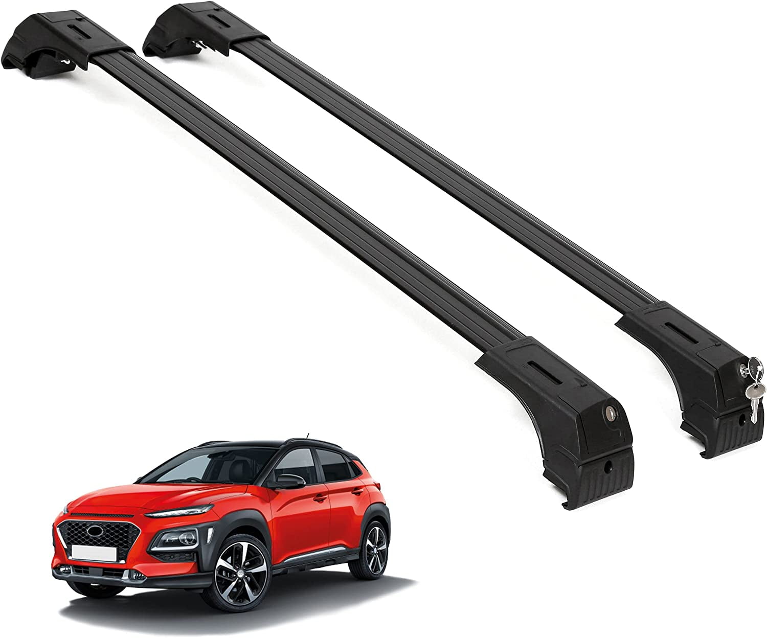 ERKUL Roof Rack Cross Bars for Hyundai Kona 2018-2023 | Anti-Theft Lock ...