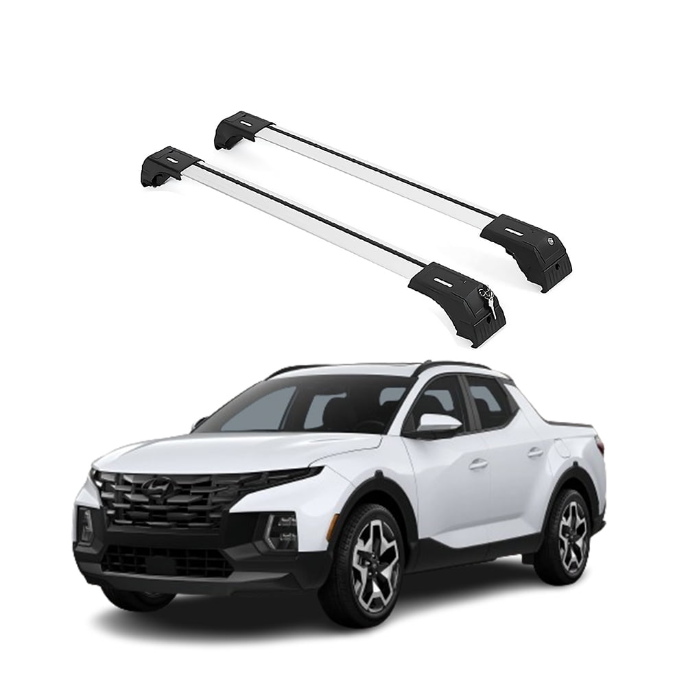 Lockable Roof Rack Cross Bars For Hyundai Santa Cruz 2022-2025 – 165lb Capacity, Black Aluminum