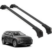 ERKUL Roof Rack Cross Bars for Hyundai Tucson SE/SEL/N Line/Limited 2022-2025 | Aluminum Crossbars with Anti Theft Lock for Rooftop | Compatible with Flush Rails - Black