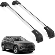 ERKUL Roof Rack Cross Bars for Hyundai Tucson SE/SEL/N Line/Limited 2022-2025 | Aluminum Crossbars with Anti Theft Lock for Rooftop | Compatible with Flush Rails - Silver