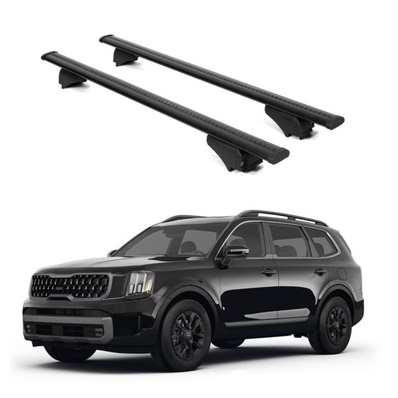 ERKUL Roof Rack Cross Bars for KIA Telluride 2020-2024 X-Line & X-Pro | Aluminum Crossbars with Anti Theft Lock for Rooftop | Compatible with Raised Rails - Black