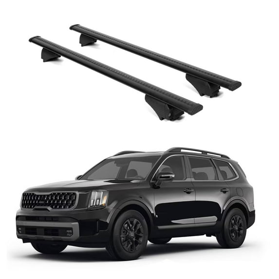 ERKUL Roof Rack Cross Bars for KIA Telluride 2020-2024 X-Line & X-Pro | Aluminum Crossbars with Anti Theft Lock for Rooftop | Compatible with Raised Rails - Black