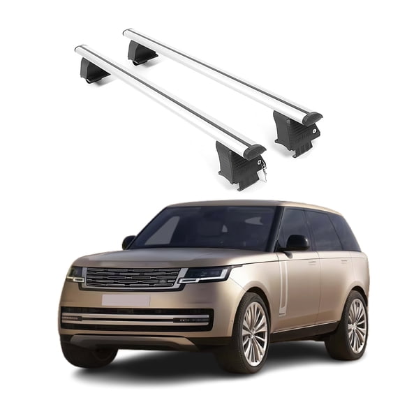ERKUL Roof Rack Cross Bars for Land Rover Range Rover 2023-2025 | Aluminum Crossbars with Anti Theft Lock for Rooftop | Compatible with Bare/Naked Roofs - Silver