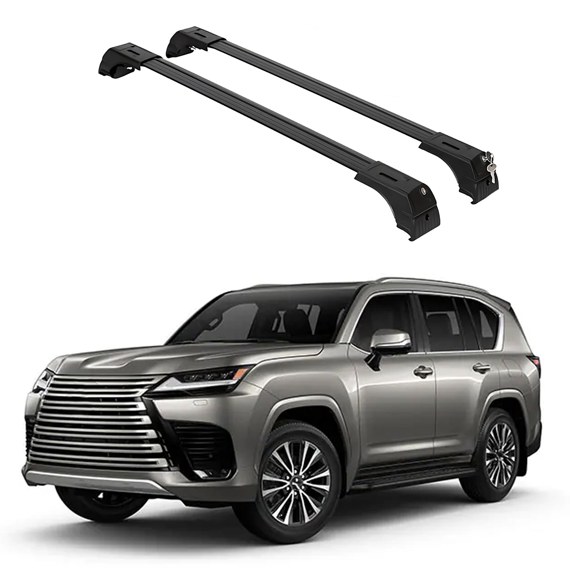 ERKUL Roof Rack Cross Bars For Audi A3 Sportback E-tron 2016-2018 - Lockable, Aluminum, Black