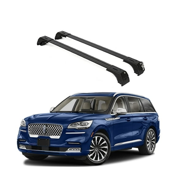 ERKUL Roof Rack Cross Bars for Lincoln Aviator 2020-2025 | Anti-Theft Lock Aluminum Crossbars for Rooftop, Cargo Carrier, Luggage, Kayak, Canoe, Bike | Black