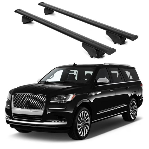 ERKUL Roof Rack Cross Bars for Lincoln Navigator 2018-2024 | Aluminum Crossbars with Anti Theft Lock for Rooftop | Compatible with Raised Rails - Black