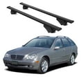 thumbnail image 1 of ERKUL Roof Rack Cross Bars for Mercedes Benz C-Class 2002-2012 | Aluminum Crossbars with Anti Theft Lock for Rooftop | Compatible with Raised Rails - Black, 1 of 7