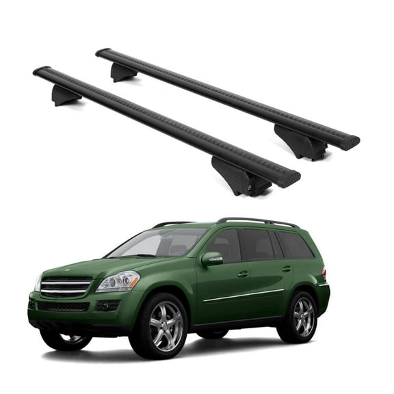 ERKUL Roof Rack Cross Bars for Mercedes Benz GL 2006-2012 | Aluminum Crossbars with Anti Theft Lock for Rooftop | Compatible with Raised Rails - Black