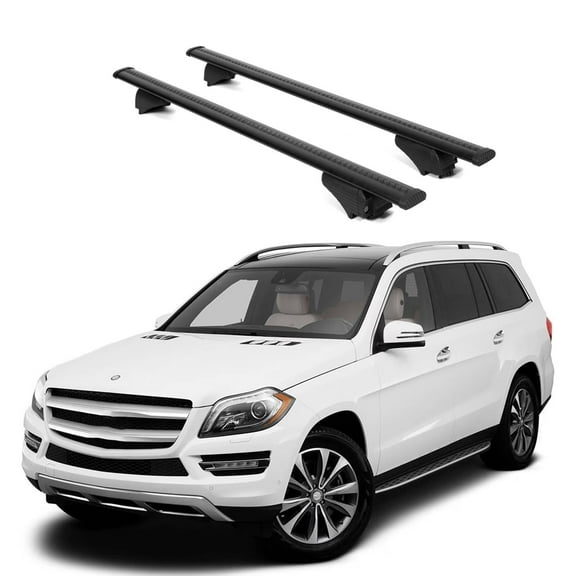ERKUL Roof Rack Cross Bars for Mercedes Benz GL 2013-2016 | Aluminum Crossbars with Anti Theft Lock for Rooftop | Compatible with Raised Rails - Black