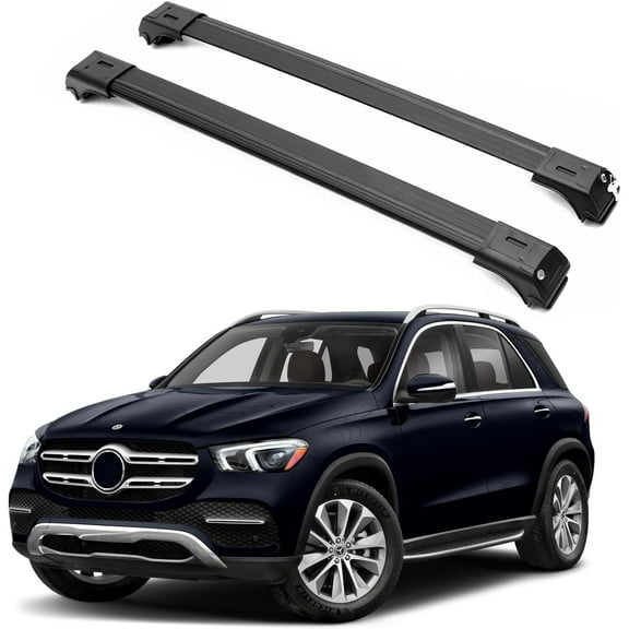ERKUL Roof Rack Cross Bars for Mercedes Benz GLE Class W166 2015-2019 | Anti-Theft Lock Aluminum Crossbars for Rooftop, Cargo Carrier, Luggage | Black