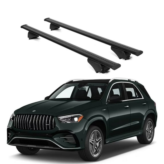 ERKUL Roof Rack Cross Bars for Mercedes Benz GLE (V167) 2019-2025 | Aluminum Crossbars with Anti Theft Lock for Rooftop | Compatible with Raised Rails - Black