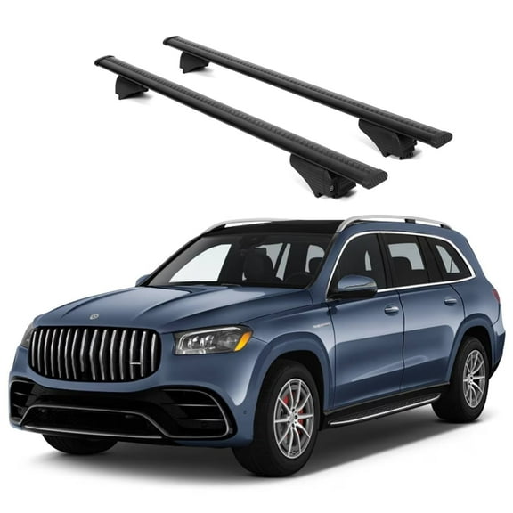 ERKUL Roof Rack Cross Bars for Mercedes Benz GLS 2020-2025 | Aluminum Crossbars with Anti Theft Lock for Rooftop | Compatible with Raised Rails - Black