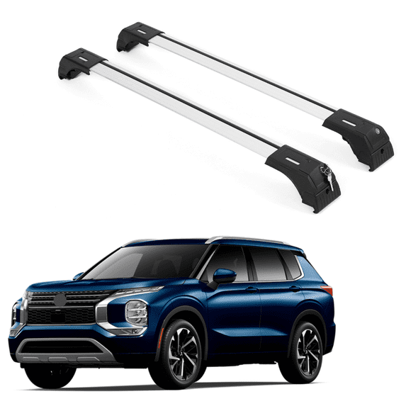 ERKUL Roof Rack Cross Bars for Mitsubishi Outlander 2022-2024 | Anti-Theft Lock Aluminum Crossbars for Rooftop Cargo Carrier Luggage Kayak Canoe Bike | Silver