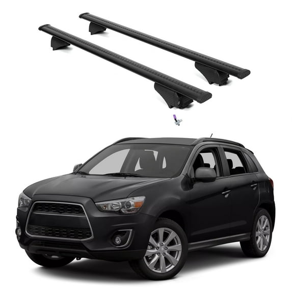 ERKUL Roof Rack Cross Bars for Mitsubishi Outlander Sport 2011-2024 | Aluminum Crossbars with Anti Theft Lock for Rooftop | Compatible with Flush Rails - Black
