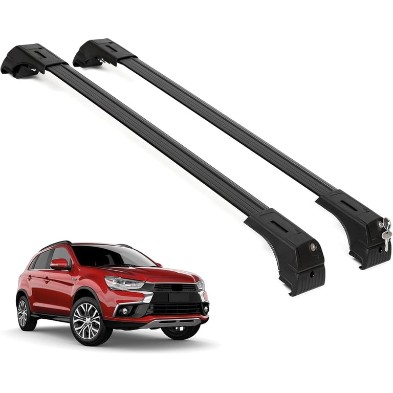 Aluminum Roof Cross Bars For Mitsubishi Outlander 2022-2023 – Locking Rack Bars For Cargo Boxes & Gear