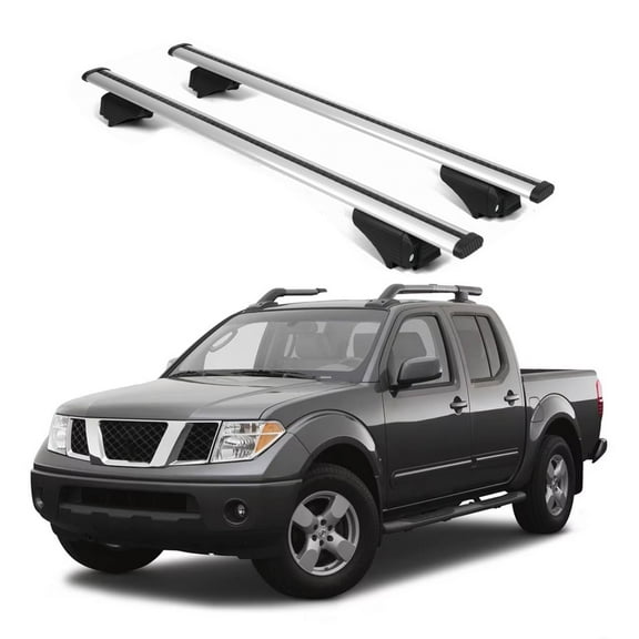 ERKUL Roof Rack Cross Bars for Nissan Frontier 2005-2021 | Aluminum Crossbars with Anti Theft Lock for Rooftop | Compatible with Raised Rails - Silver