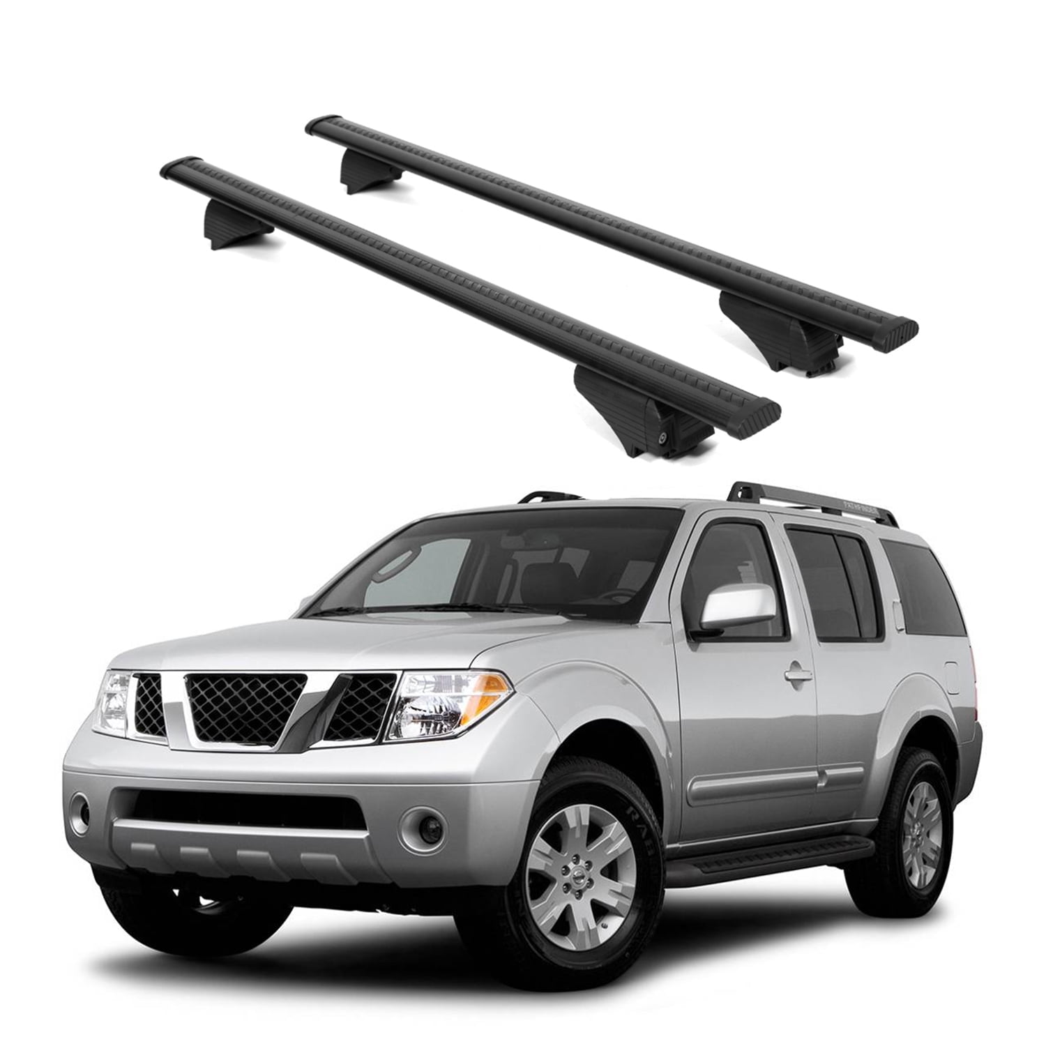 ERKUL Roof Rack Cross Bars for Nissan Pathfinder 2005-2012 | Aluminum Crossbars with Anti Theft Lock for Rooftop | Compatible with Raised Rails - Black