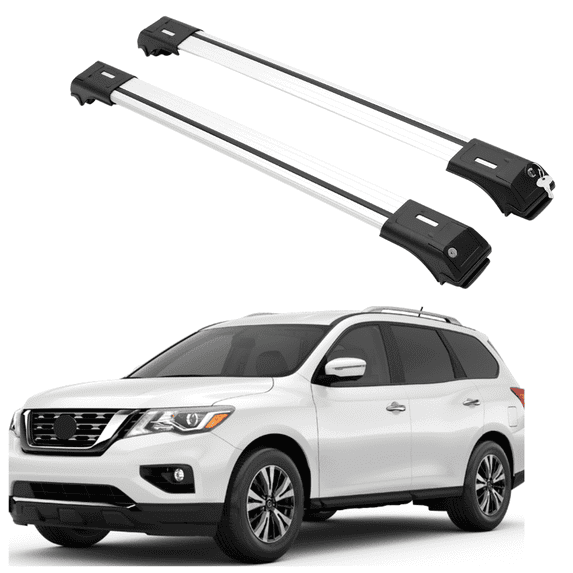 ERKUL Roof Rack Cross Bars for Nissan Pathfinder 2013-2021 | Aluminum Crossbars with Anti Theft Lock for Rooftop | Compatible with Raised Rails - Black