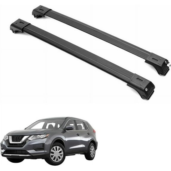 ERKUL Roof Rack Cross Bars for Nissan Rogue Sport 2017-2022 | Aluminum Crossbars with Anti Theft Lock for Rooftop | Compatible with Raised Rails - Black