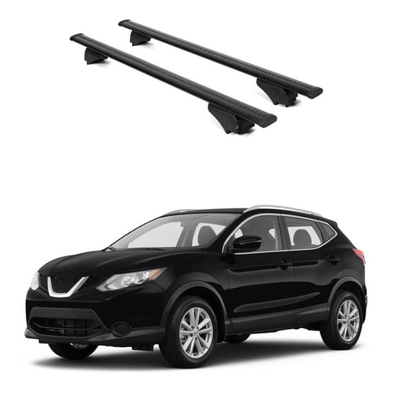ERKUL Roof Rack Cross Bars for Nissan Rogue Sport 2017-2022 | Aluminum Crossbars with Anti Theft Lock for Rooftop | Compatible with Raised Rails - Black