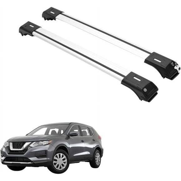 ERKUL Roof Rack Cross Bars for Nissan Rogue Sport 2017-2022 | Aluminum Crossbars with Anti Theft Lock for Rooftop | Compatible with Raised Rails - Silver