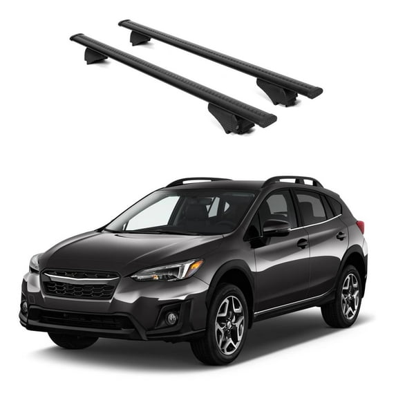 ERKUL Roof Rack Cross Bars for Subaru Crosstrek 2018-2023 | Aluminum Crossbars with Anti Theft Lock for Rooftop | Compatible with Raised Rails - Black