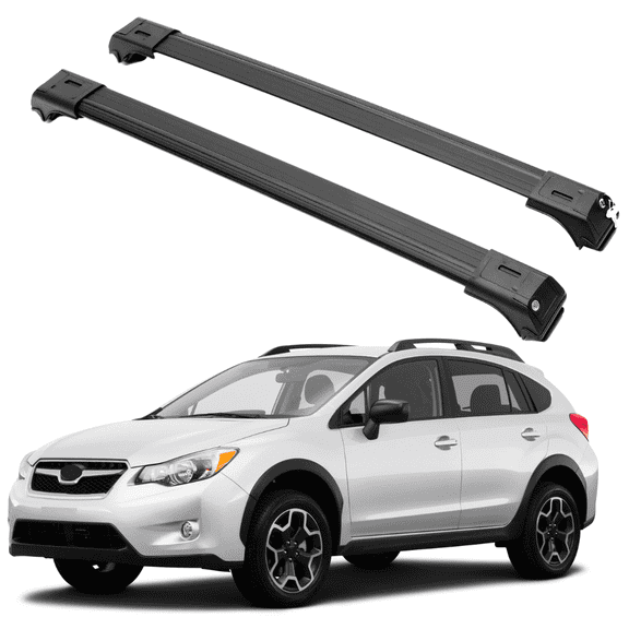 ERKUL Roof Rack Cross Bars for Subaru Crosstrek 2018-2023 | Aluminum Crossbars with Anti Theft Lock for Rooftop | Compatible with Raised Rails - Black