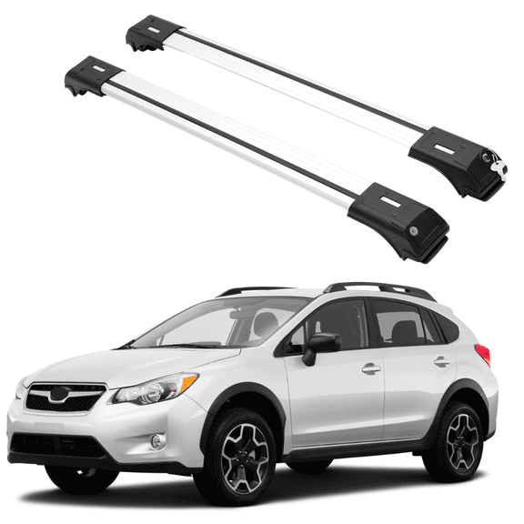 ERKUL Roof Rack Cross Bars for Subaru Crosstrek 2018-2023 | Aluminum Crossbars with Anti Theft Lock for Rooftop | Compatible with Raised Rails - Silver