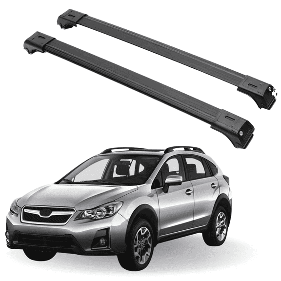 ERKUL Roof Rack Cross Bars for Subaru XV Crosstrek 2013-2023 | Aluminum Crossbars with Anti Theft Lock for Rooftop | Compatible with Raised Rails - Black