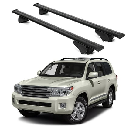 ERKUL Roof Rack Cross Bars for Toyota Land Cruiser 1992-2023 | Aluminum Crossbars with Anti Theft Lock for Rooftop | Compatible with Raised Rails - Black