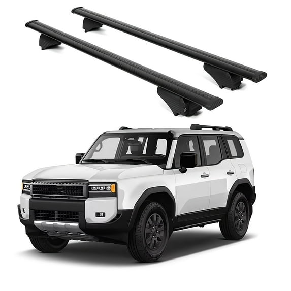 ERKUL Roof Rack Cross Bars for Toyota Land Cruiser 2024-2025 | Aluminum Crossbars with Anti Theft Lock for Rooftop | Compatible with Raised Rails - Black