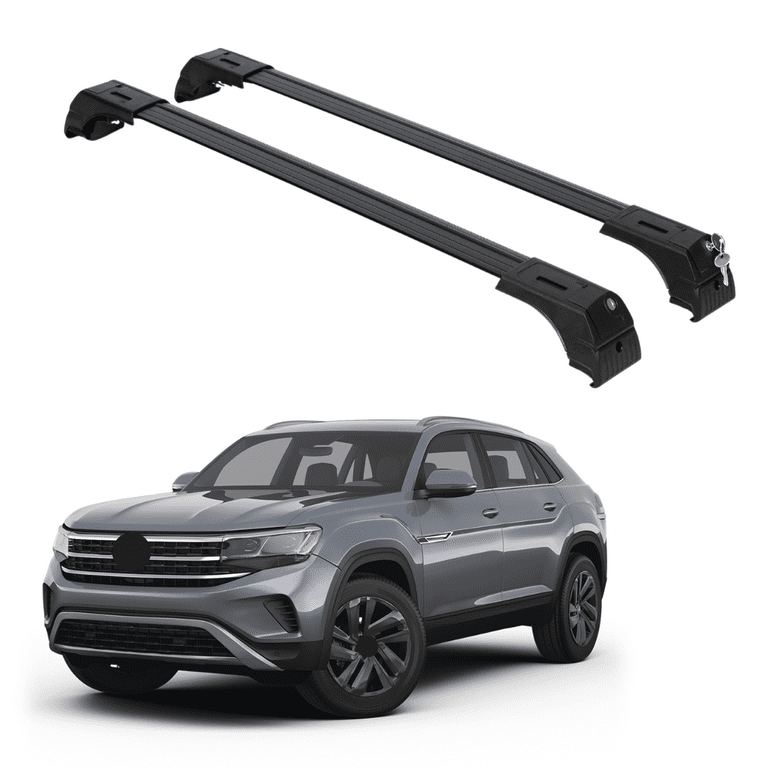ERKUL Roof Rack Cross Bars for VW Volkswagen Atlas Cross Sport 2021 2024 Anti Theft Lock Aluminum Crossbars for Rooftop Cargo Carrier Luggage Kayak Canoe Bike Black Walmart