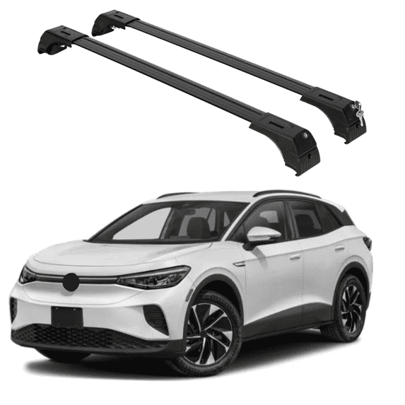 ERKUL Roof Rack Cross Bars for VW Volkswagen ID.4 2021-2025 | Aluminum Crossbars with Anti Theft Lock for Rooftop | Compatible with Flush Rails - Black