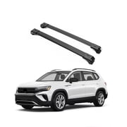 ERKUL Roof Rack Cross Bars for VW Volkswagen Taos 2022-2024 | Aluminum Crossbars with Anti-Theft Lock for Rooftop | Compatible with Raised Rails - Black